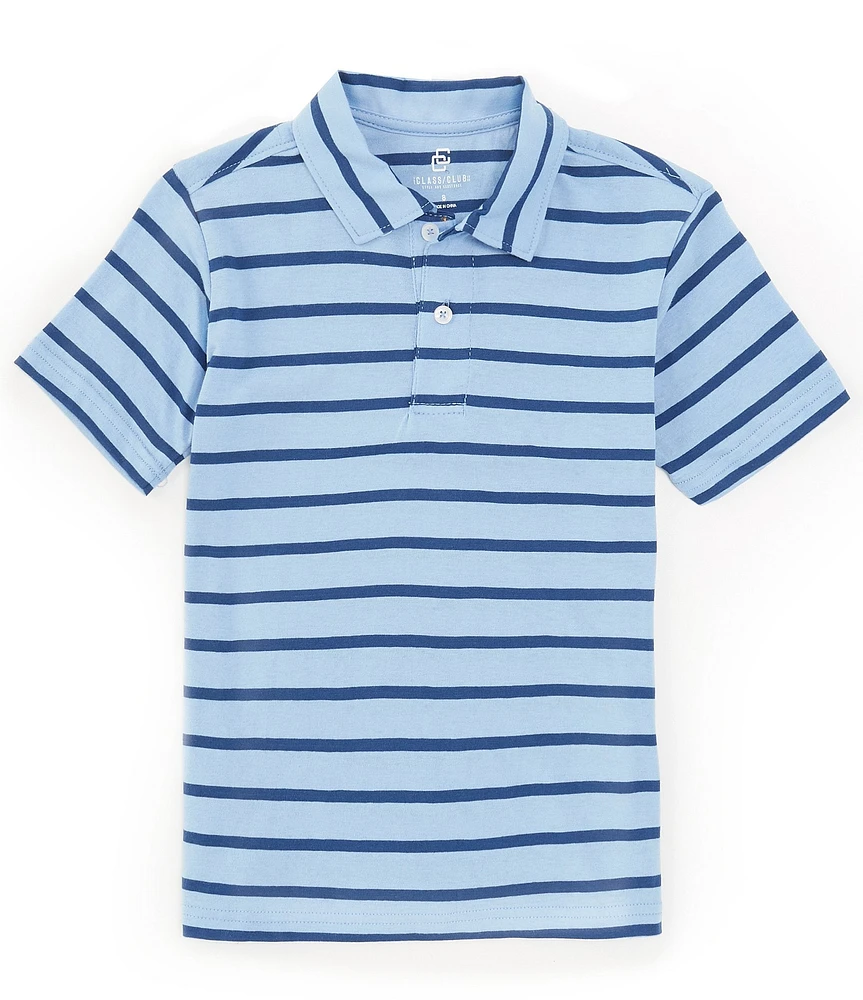Class Club Big Boys 8-20 Short Sleeve Jersey Striped Polo Shirt
