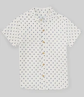 Class Club Big Boys 8-20 Short Sleeve Leaf Print Woven Shirt