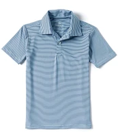 Class Club Big Boys 8-20 Short Sleeve Synthetic Micro Stripe Polo Shirt