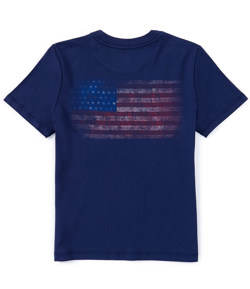 Class Club Big Boys 8-20 Short Sleeve USA Flag Screen T-Shirt