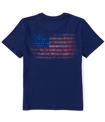 Class Club Big Boys 8-20 Short Sleeve USA Flag Screen T-Shirt