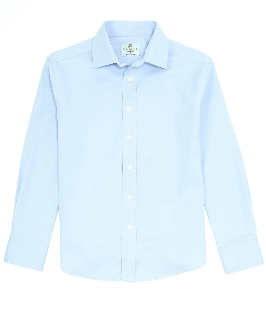 Class Club Big Boys 8-20 Long Sleeve Synthetic Button Up Spread Collar Dress Shirt