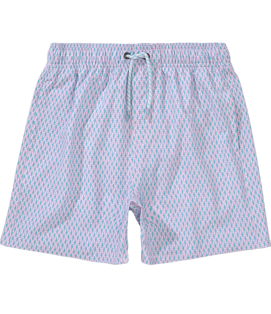 Class Club Big Boys 8-20 Vertical Sharks Swim Trunks