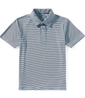 Class Club Big Boys Micro Stripe Synthetic Polo Shirt