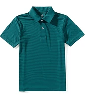 Class Club Big Boys Micro Stripe Synthetic Polo Shirt