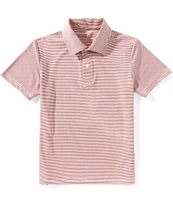 Class Club Big Boys Micro Stripe Synthetic Polo Shirt