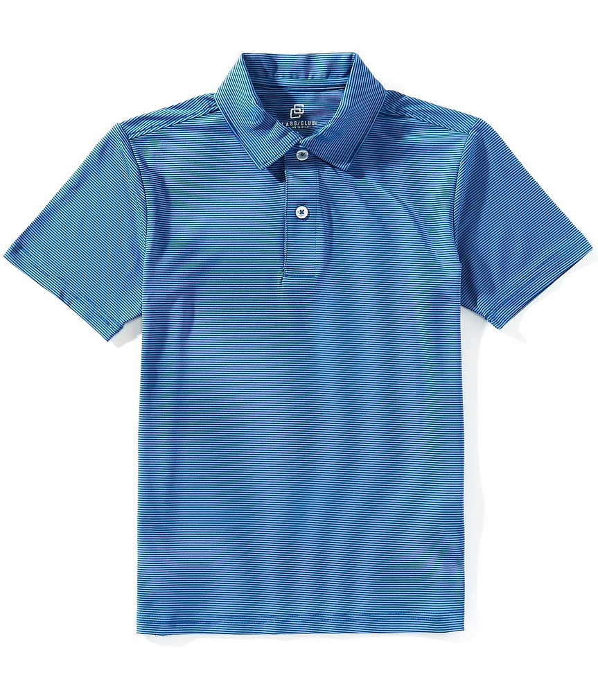 Class Club Big Boys Micro Stripe Synthetic Polo Shirt