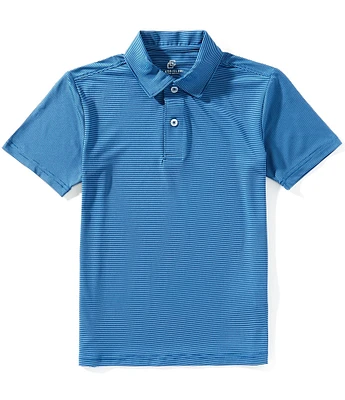 Class Club Big Boys Micro Stripe Synthetic Polo Shirt