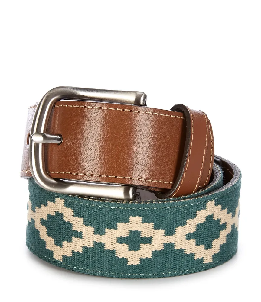 Class Club Boys Geometric Pattern Leather Belt