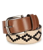 Class Club Boys Geometric Pattern Leather Belt