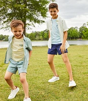 Class Club Little Boys 2T-6 Trout Print Synthetic Shorts