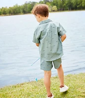 Class Club Little Boys 2T-6 Trout Print Synthetic Shorts