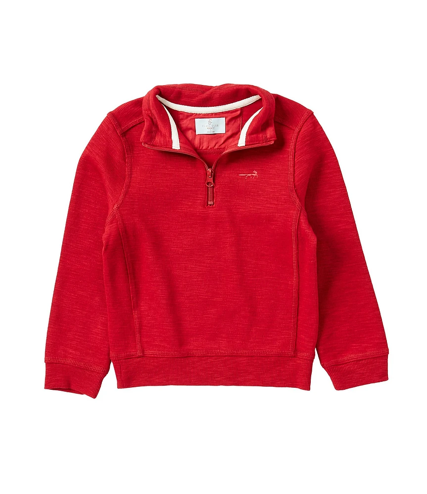 Class Club Little Boys 2T-7 1/4 Zip Slub Pullover