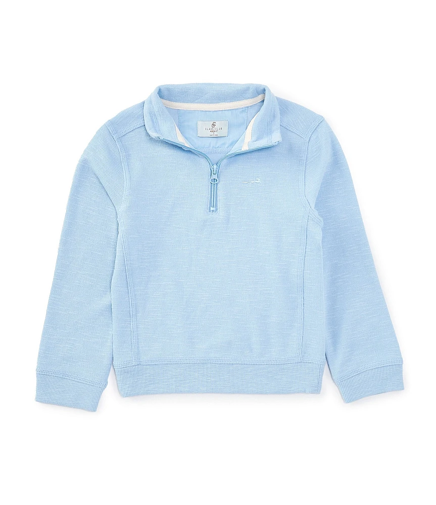 Class Club Little Boys 2T-7 1/4 Zip Slub Pullover