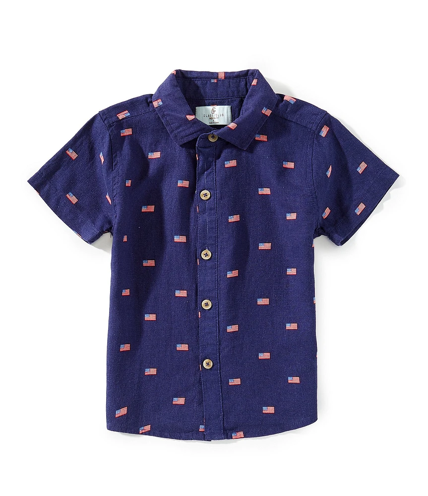 Class Club Little Boys 2T-7 American Print Shirt