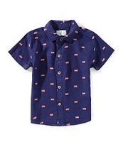 Class Club Little Boys 2T-7 American Print Shirt