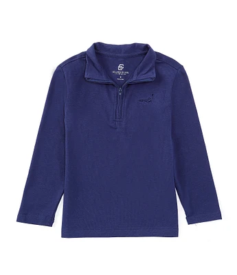 Class Club Little Boys 2T-7 Long Sleeve 1/4 Zip Solid Pullover