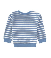 Class Club Little Boys 2T-7 Long Sleeve French Terry Stripe Crew Neck Pullover