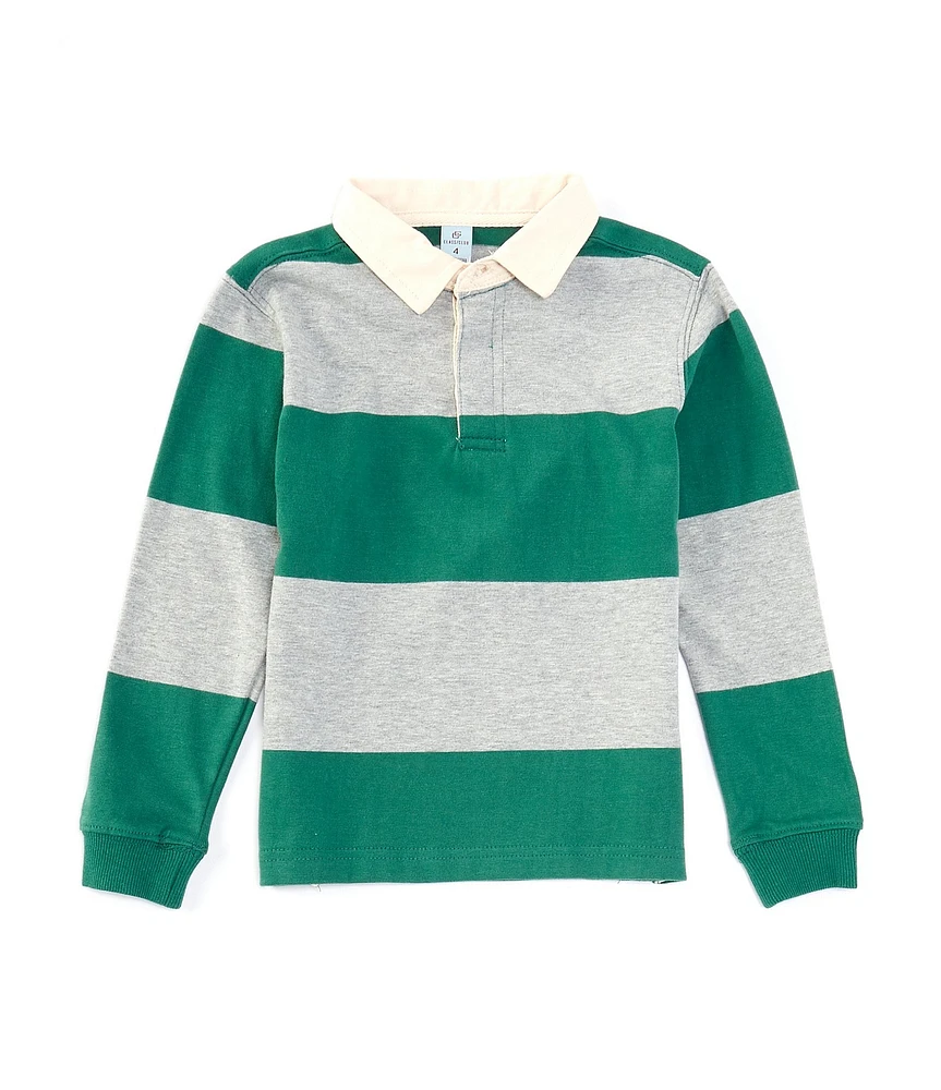 Class Club Little Boys 2T-7 Long Sleeve Horizontal Striped Rugby Shirt