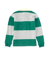 Class Club Little Boys 2T-7 Long Sleeve Horizontal Striped Rugby Shirt