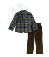 Class Club Little Boys 2T-7 Long Sleeve Plaid Print Suit Set