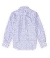 Class Club Little Boys 2T-7 Long Sleeve Non-Iron Point Collar Floral Button Down Shirt