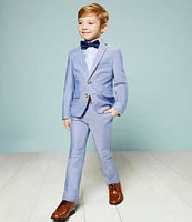Class Club Little Boys 2T-7 Long Sleeve Non-Iron Point Collar Floral Button Down Shirt