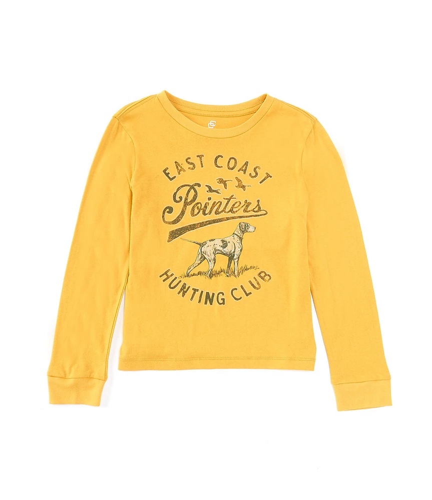 Class Club Little Boys 2T-7 Long Sleeve Pointer Dog Graphic T-Shirt