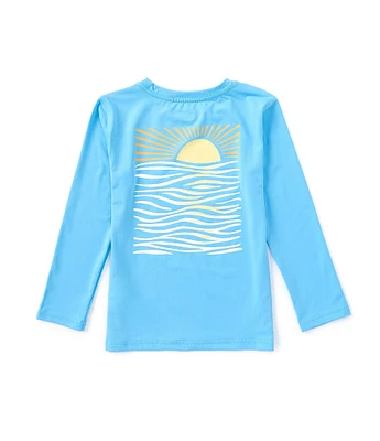 Class Club Little Boys 2T-7 Long Sleeve Sunset Screen Print Rashguard