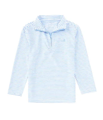 Class Club Little Boys 2T-7 Long Sleeve Synthetic Stripe 1/4 Zip Pullover