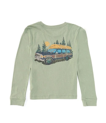 Class Club Little Boys 2T-7 Long Sleeve Vintage Car Graphic T-Shirt