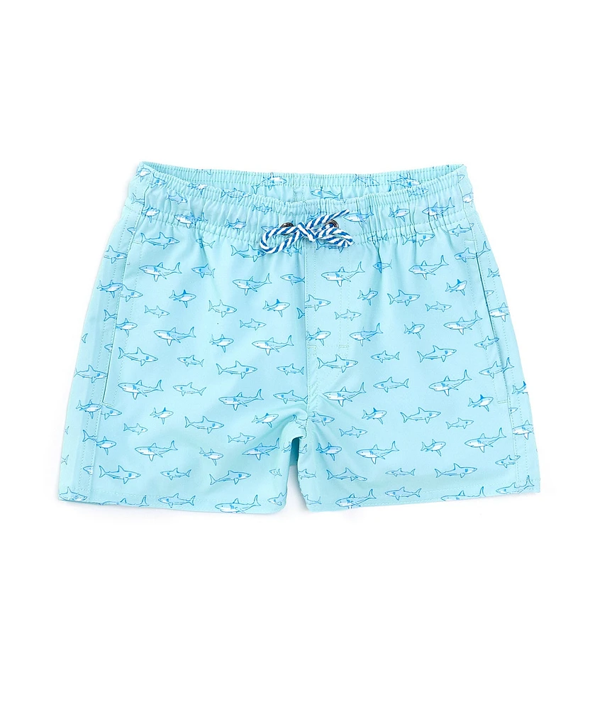 Class Club Little Boys 2T-7 Shark Print Swim Trunks