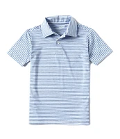 Class Club Little Boys 2T-7 Short Sleeve Heather Feeder Stripe Synthetic Polo Shirt