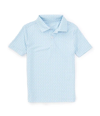 Class Club Little Boys 2T-7 Short Sleeve Turtle Print Synthetic Polo Shirt