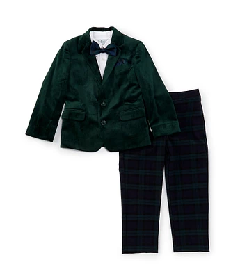 Class Club Little Boys 2T-7 Velvet Plaid Suit Set