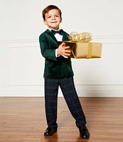 Class Club Little Boys 2T-7 Velvet Plaid Suit Set