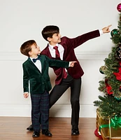 Class Club Little Boys 2T-7 Velvet Plaid Suit Set