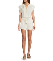 Cloth & Stone Drawcord Knit Stripe Print Mid Rise Coordinating Shorts