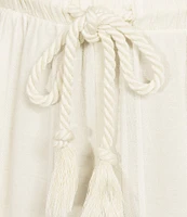 Cloth & Stone Drawcord Knit Stripe Print Mid Rise Coordinating Shorts