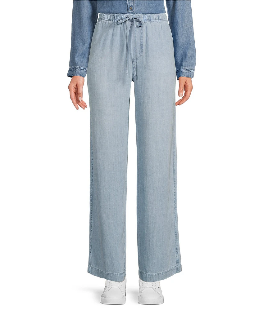 Cloth & Stone Chambray Drawcord Wide-Leg Pants