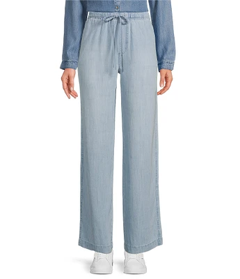 Cloth & Stone Chambray Drawcord Wide-Leg Pants