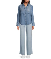Cloth & Stone Chambray Drawcord Wide-Leg Pants