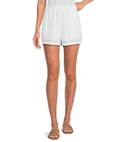 Cloth & Stone Flowy Eyelet Hem Coordinating Drawstring Shorts