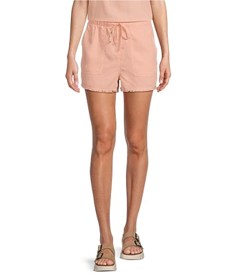 Cloth & Stone Frayed Elastic Drawstring Waist Shorts