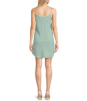 Cloth & Stone Frayed Sleeveless V-Neck Cami Slip Dress