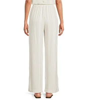 Cloth & Stone Knit Mid Rise Striped Tie Waist Wide Leg Coordinating Pants