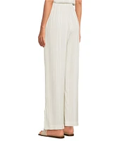 Cloth & Stone Knit Mid Rise Striped Tie Waist Wide Leg Coordinating Pants