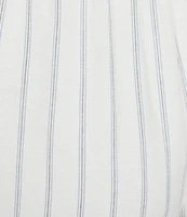 Cloth & Stone Linen Blend High Rise Wide Leg Front Drawstring Stripe Crop Coordinating Pants