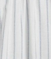 Cloth & Stone Stripe Linen Blend Mandarin Collar Short Sleeve Coordinating Top