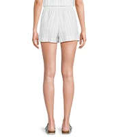 Cloth & Stone Stripe Print Linen Blend Elastic Waistband Coordinating Shorts